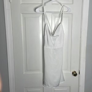 Whit silk mini dress